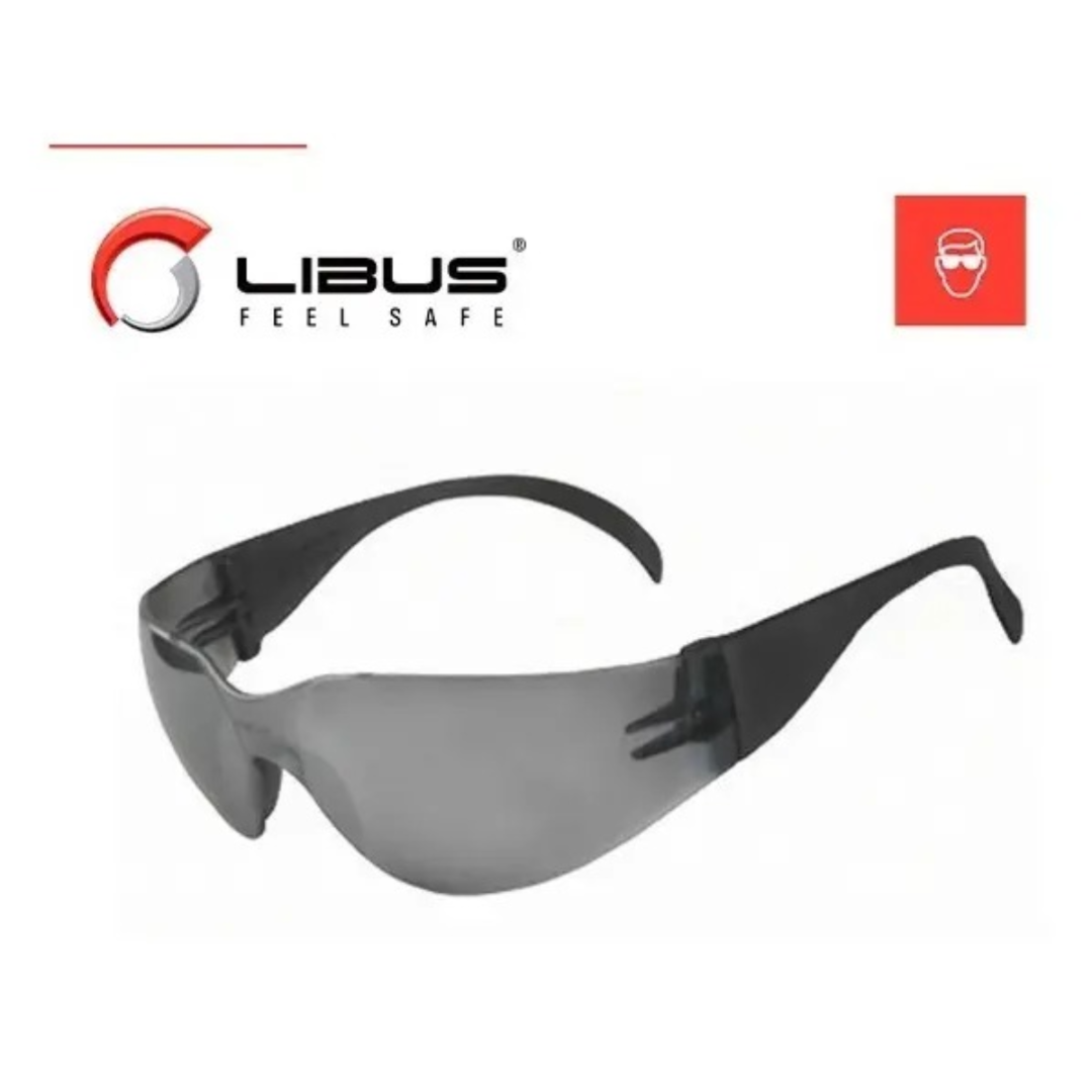 Anteojo de Seguridad Libus Gris Fumé con Patillas Ajustables - Imagen 2