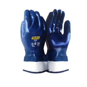 Guante de Nitrilo Azul con Puño de Lona Duty Talle 10
